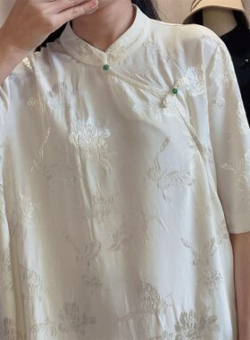 言午葵女式人丝提花新中式