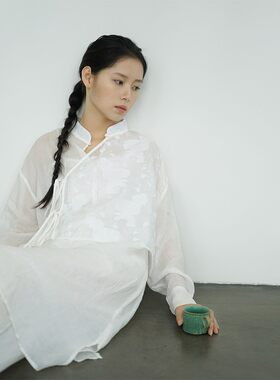 言午葵原创禅意斜襟提花