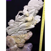 四川绿冻芙蓉原石寿山蓝星LW14手工精品老青田封门水泥石雕摆件