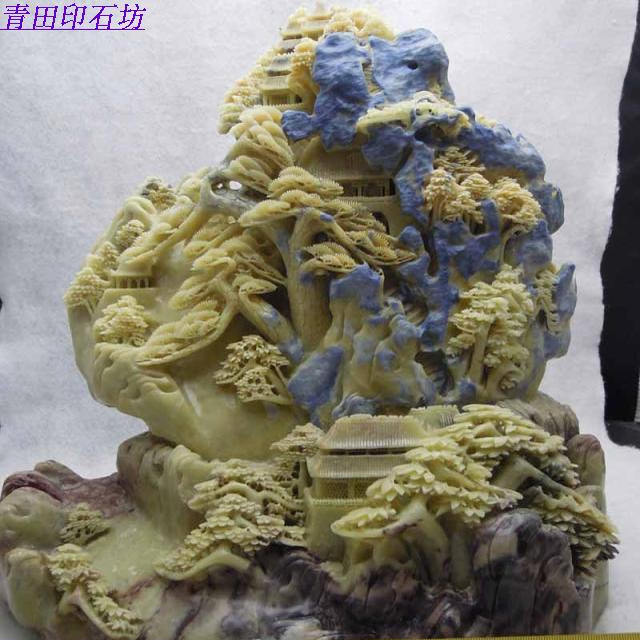 原石寿山石昌化石芙蓉巴林石蓝星鸡血原石精品封门蓝青田石雕摆件