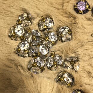 925银镀24K金多功能项链+锆石/珍珠/水晶吊坠（1+3）项链吊坠套装