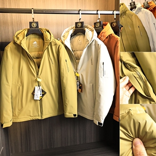 90绒抗寒户外连帽冲锋衣羽绒服 秋冬男士 山系机能 无痕压胶充绒