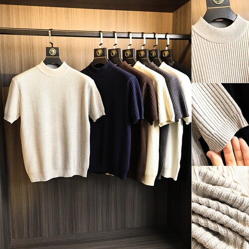 高级感暖糯！坑条肌理！针织短袖