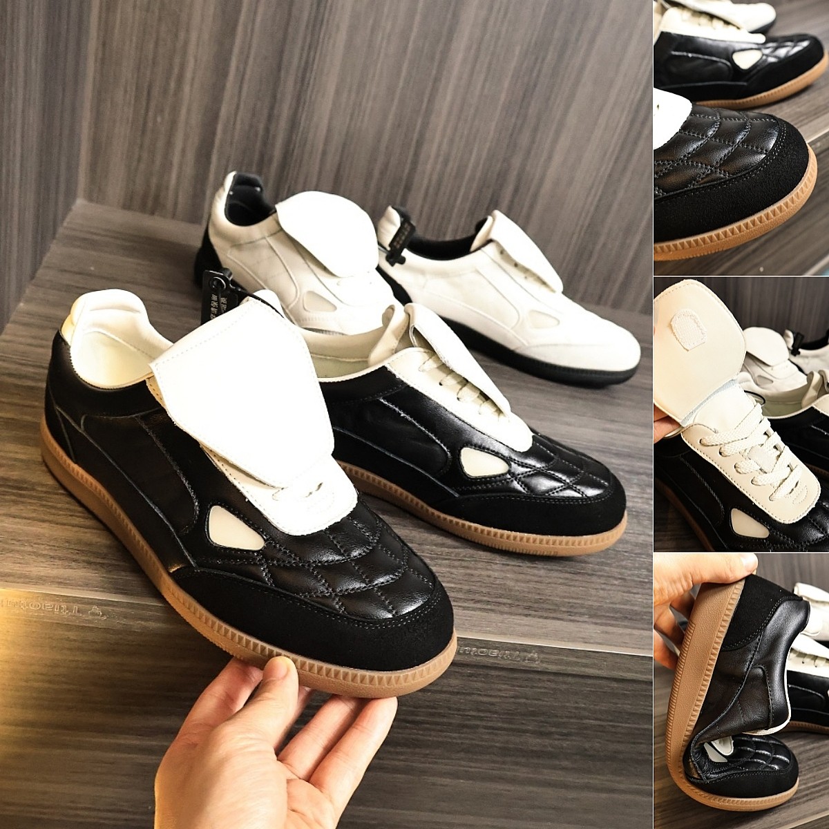 油蜡小香风！高丝光牛反绒！秋冬男士菱形格休闲运动鞋平底德训鞋,流行男鞋,德训鞋,淘宝优惠券,粉丝福利购,淘宝优惠卷