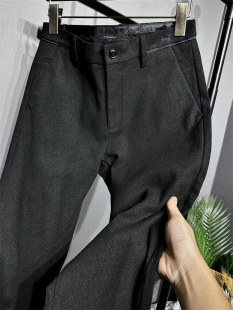 加厚呢料 厚重斜纹感 秋冬男士 纯色商务磨毛西裤 休闲裤 标