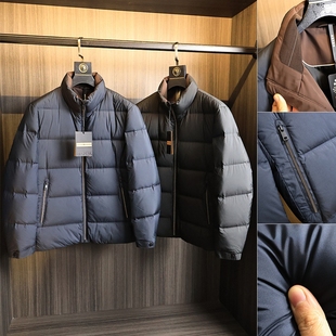高奢老钱范！蓬松度高！秋冬男士纯色绗缝充绒保暖时尚立领羽绒服
