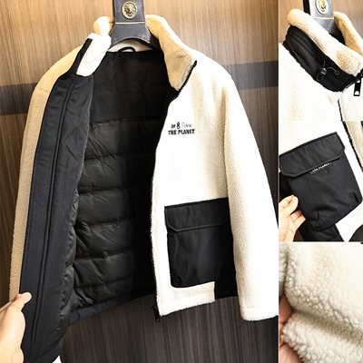 高蓬松鸭绒+颗粒仿羊羔绒~羽绒服