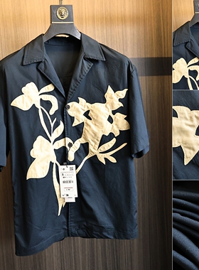 古巴领！欧美订单！贴布刺绣！夏季男士OS版宽松百搭复古短袖衬衫