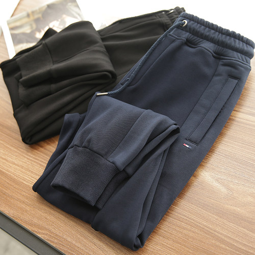 休闲裤撞色刺绣小标升级男士