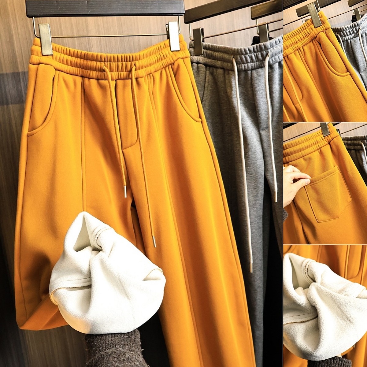 弯刀香蕉裤！美式高街！秋冬高克重加绒加厚百搭显瘦直筒休闲裤男,男装,休闲裤,淘宝优惠券,粉丝福利购,淘宝优惠卷