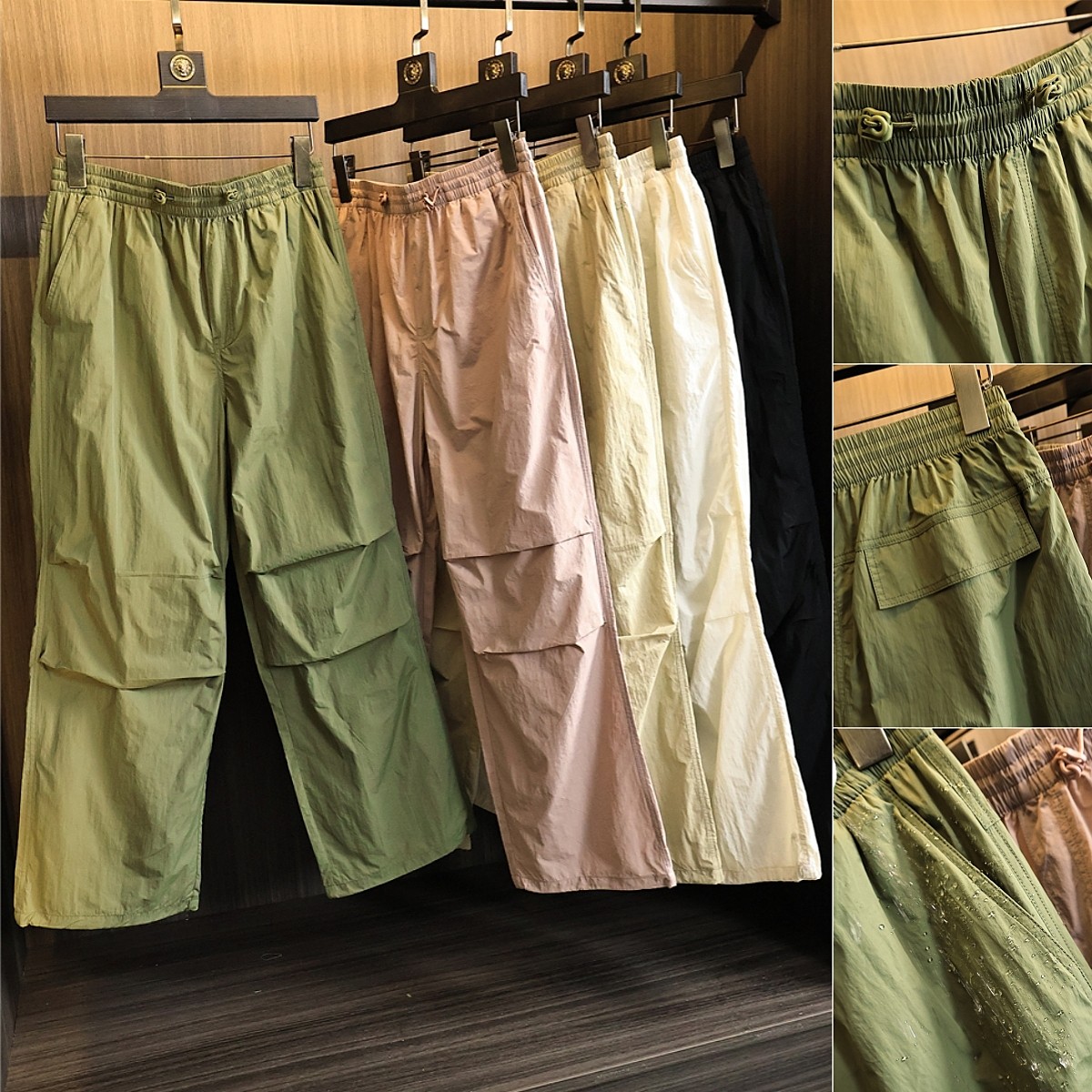 阔腿伞兵裤 防鼓包设计 2025春夏男士户外运动防风防水直筒休闲裤,男装,休闲裤,淘宝优惠券,粉丝福利购,淘宝优惠卷