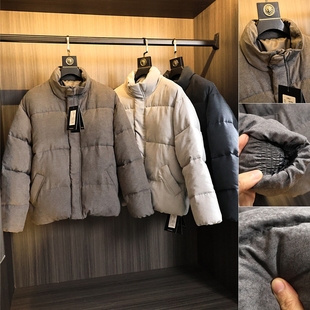 桃皮绒绒感面料!复古范!秋冬男士纯色加厚保暖宽松立领棉衣外套