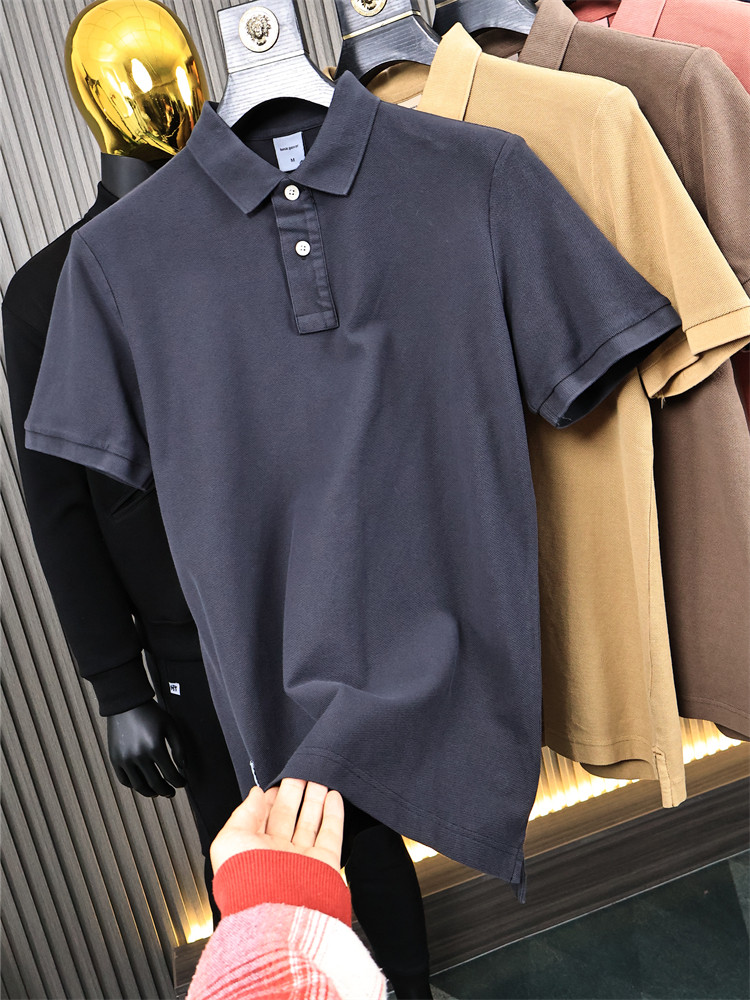 一线代工厂出！7色可选！春夏男士纯色翻领珠地网眼短袖POLO衫T恤