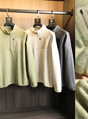 户外飞禽单！抓绒保暖！秋冬男士户外运动吸湿保暖时尚半拉链卫衣