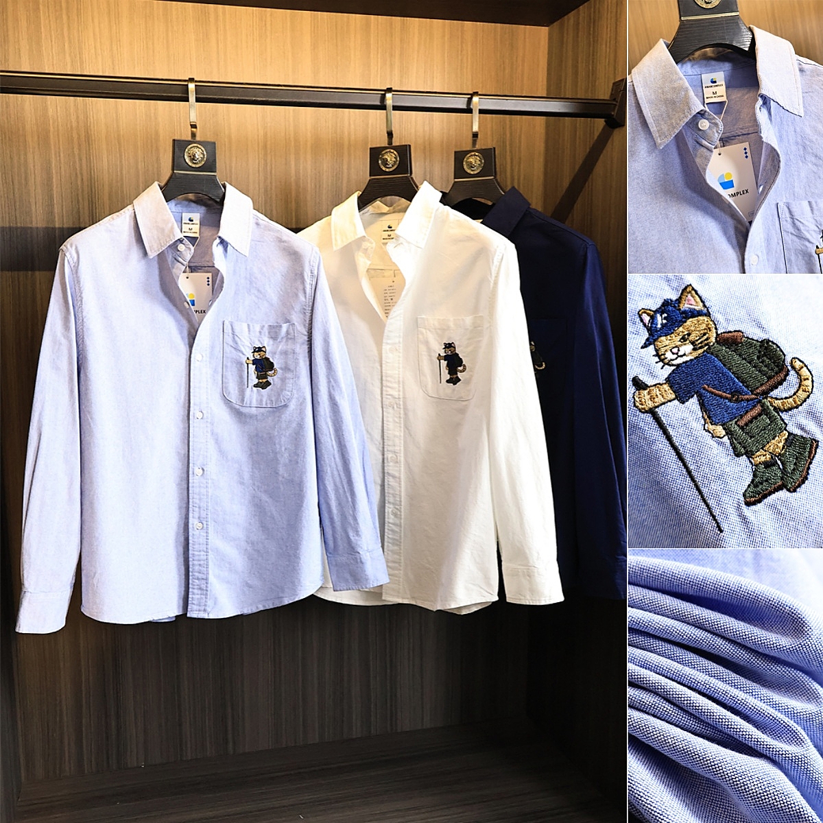 日单复古纯棉牛津纺长袖衬衫潮