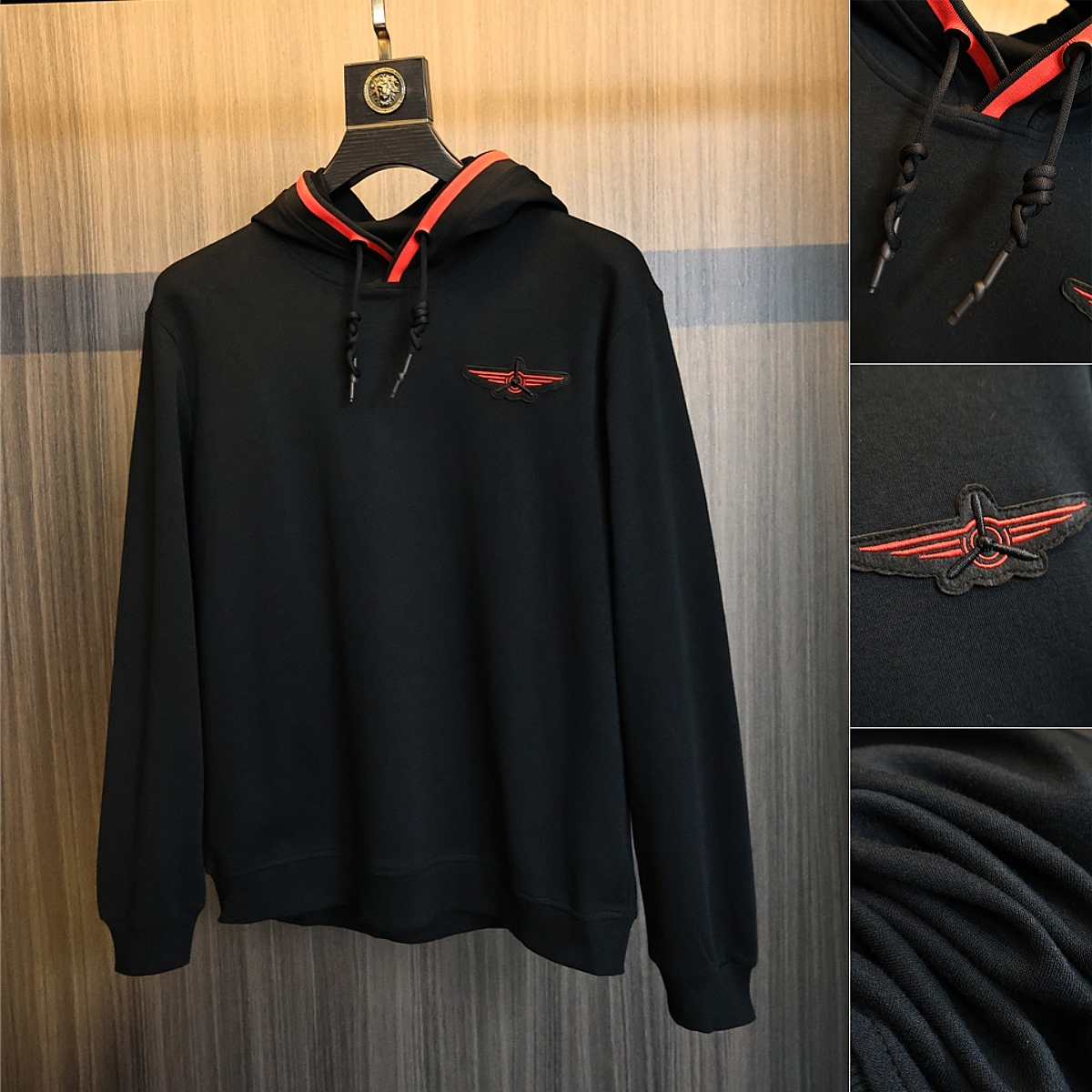 线下299万针刺绣连帽潮流卫衣