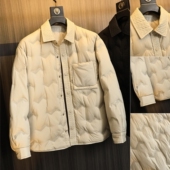 高蓬鸭绒 纯色全压胶保暖翻领羽绒服潮 男士 户外级防水涂层 冬季