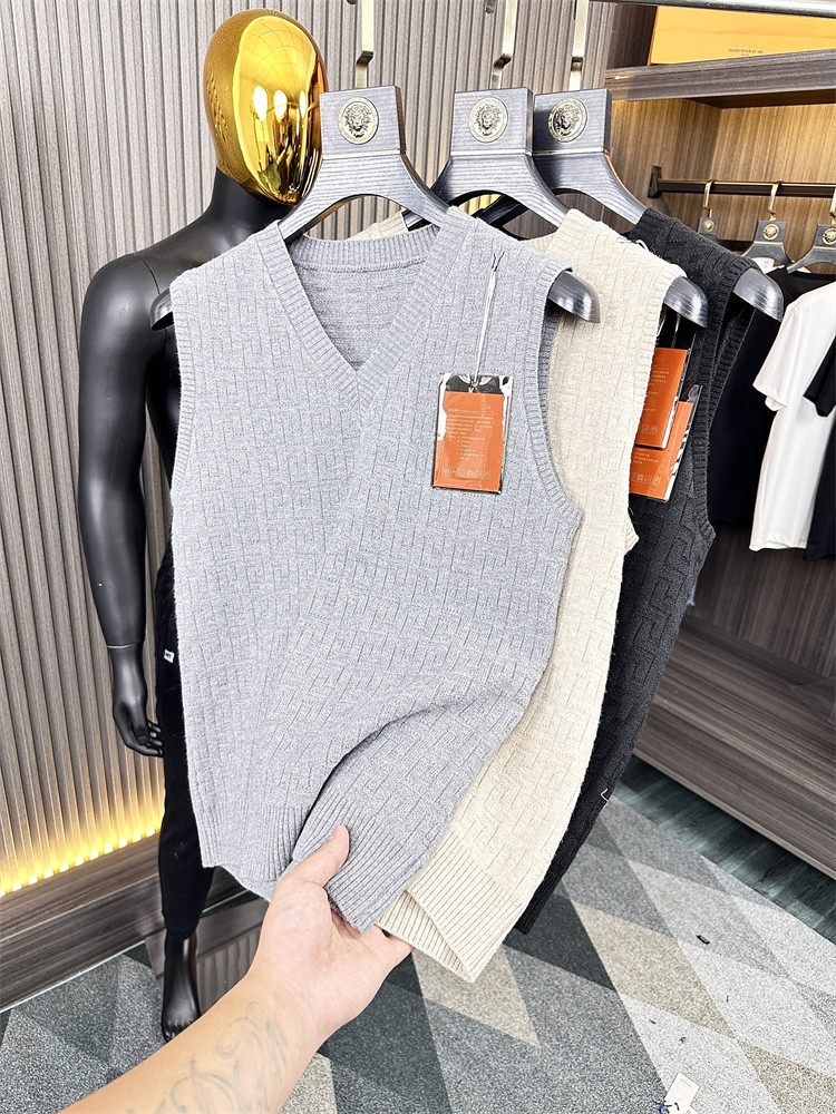 ODM新品~男士V领毛衣！秋冬外搭时尚背心针织衫INS百搭叠穿马甲潮,男装,背心,淘宝优惠券,粉丝福利购,淘宝优惠卷