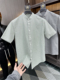 原货 凉感舒适亨利领短袖 本期重点 G货 泡泡纱面料 男士 衬衫 夏