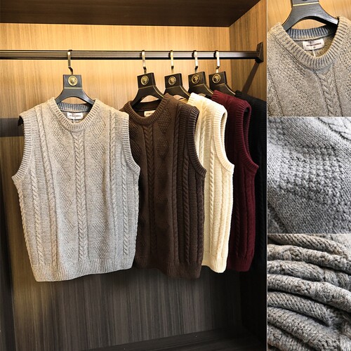 重磅美式复古！麻花提花！背心