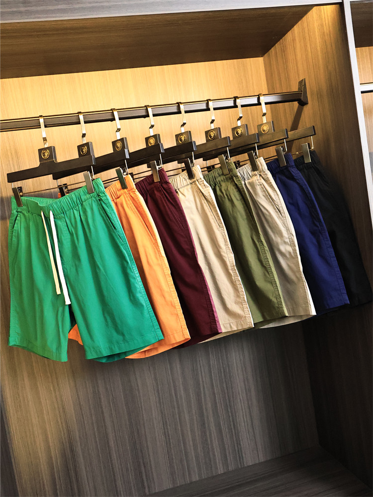 U品【断货王】全棉纱卡！糖果色/夏季男士洗水棉松紧腰直筒小短裤