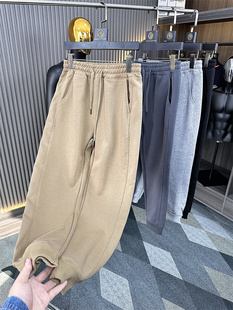 针织罗马布！公司大厂货！合体剪裁！春季纯色束脚运动裤休闲裤男