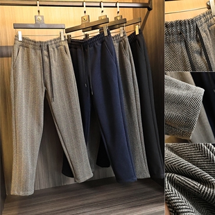男 秋冬设计感小众休闲抗风保暖直筒休闲裤 走日单 色织毛呢系列
