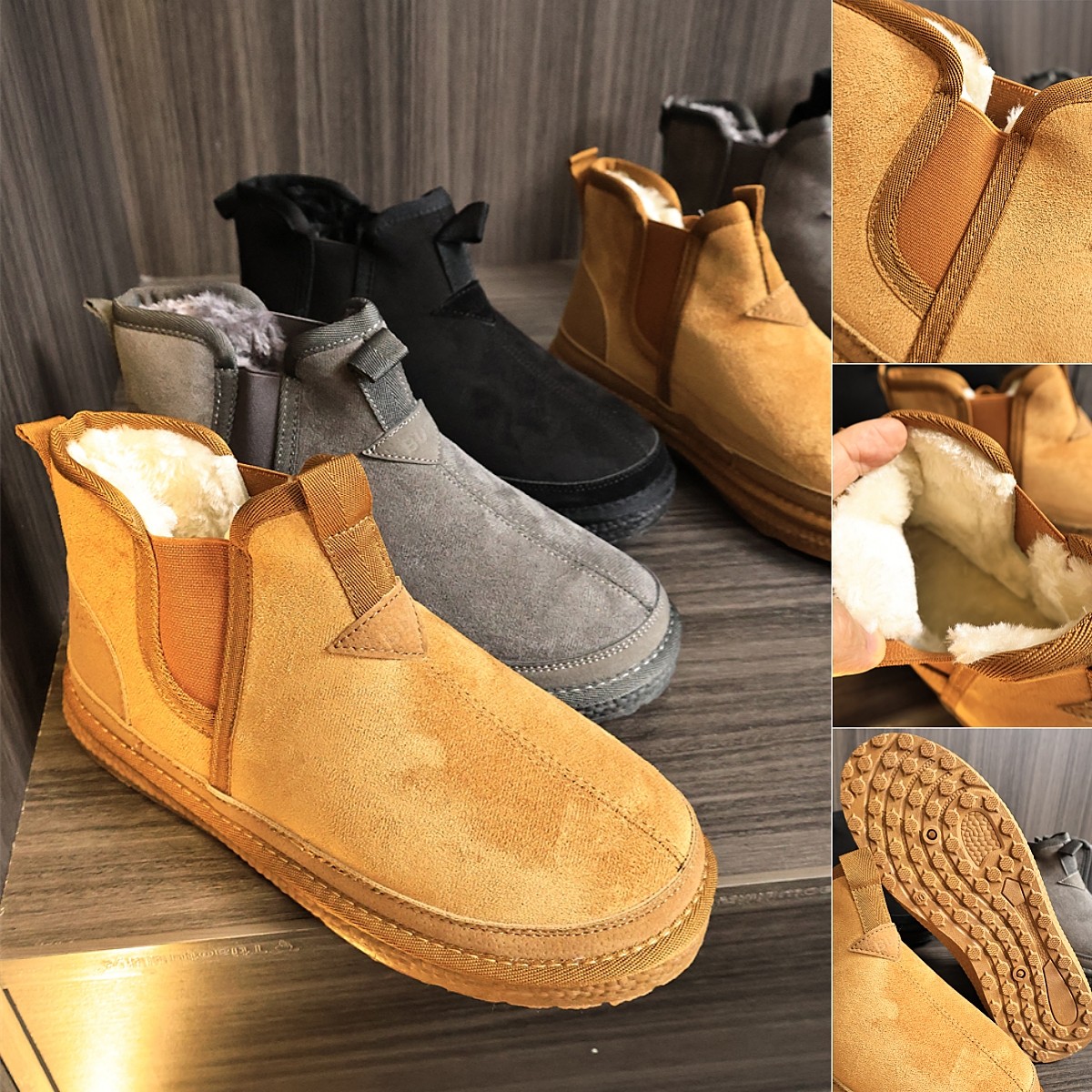 美单大牛货！皮毛一体！防滑保暖！秋冬男士加绒中帮时尚雪地靴潮,流行男鞋,时尚雪地靴,淘宝优惠券,粉丝福利购,淘宝优惠卷