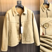 麂皮绒面料 秋季 男士 少量余单 纯色美式 复古翻领休闲夹克外套潮