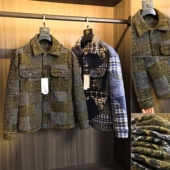 秋冬男士 立体层次感 色织混纺毛呢 纯色加厚保暖翻领宽松夹克潮