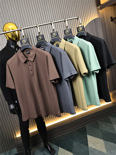 日单！品质牛货/别具一格*夏季男士华夫格简约时尚翻领POLO衫短袖