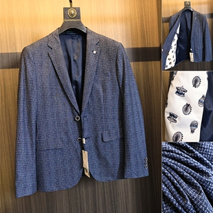 断码清仓!要的速入!秋季男士轻商务休闲提花柔软时尚便服单西潮