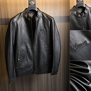 商务通勤百搭柔软细腻休闲皮衣 春秋男士 肌理感很强 客供PU皮料