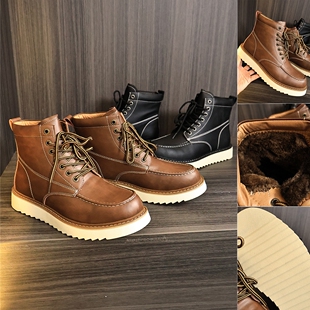 中筒马丁靴休闲鞋 头层牛皮 纯色百搭高端美式 秋冬男士 线下3000