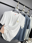 线下399 夏季 男士 烫金虎头刺绣 纯色限定透气速干百搭圆领短袖