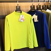 纯色半高领磨毛速干高弹长袖 秋冬男士 T恤 进口一体绒 贴身舒适