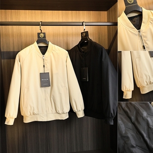 纯色MA1棒球领保暖飞行夹克外套潮 秋冬男士 设计师线 压胶绗棉