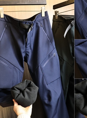 DWR科技防泼水~加绒加厚！秋冬男士3D立体裁剪百搭直筒软壳休闲裤