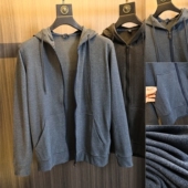 竖纹Q弹肌理 连帽卫衣开衫 秋季 纯色弹力百搭时尚 男士 大厂订单