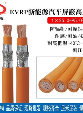 国标单芯屏蔽线EVRP 16 25 50 70 150平方DC1500V高压电源线125度