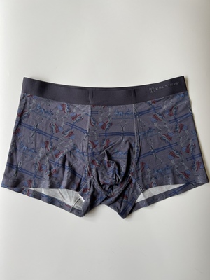 伊尚杰男士内裤59382莫代尔无痕印花性感一片式中腰四角裤时尚U凸