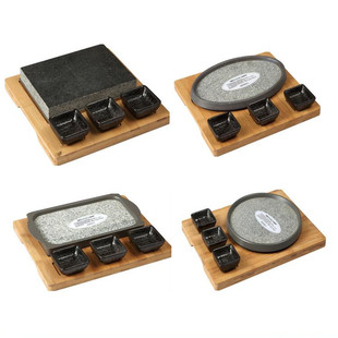 牛扒排岩石盘板碟石烧套装日式韩式西餐烤肉盘餐具高保温石盘创意