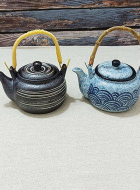 茶壶家用日韩式陶瓷摆台海鲜汤壶大肚壶功夫茶具寿司店酒店茶杯