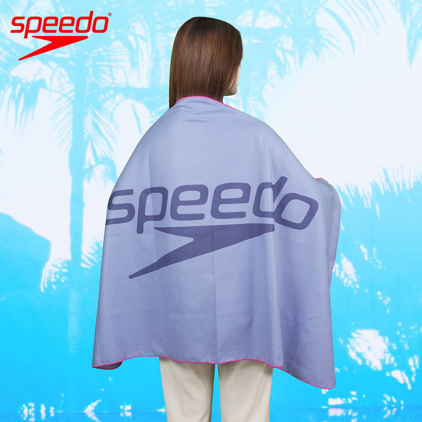 speedo大号浴巾26新品双面绒吸水巾速干男女通用游泳馆便携毛巾