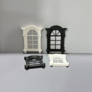 娃屋拱形窗户配件欧式复古风格装饰暗黑哥特式配件微缩场景摆件