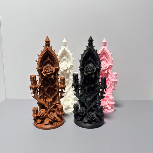 娃屋微缩哥特玫瑰烛台吧唧配件