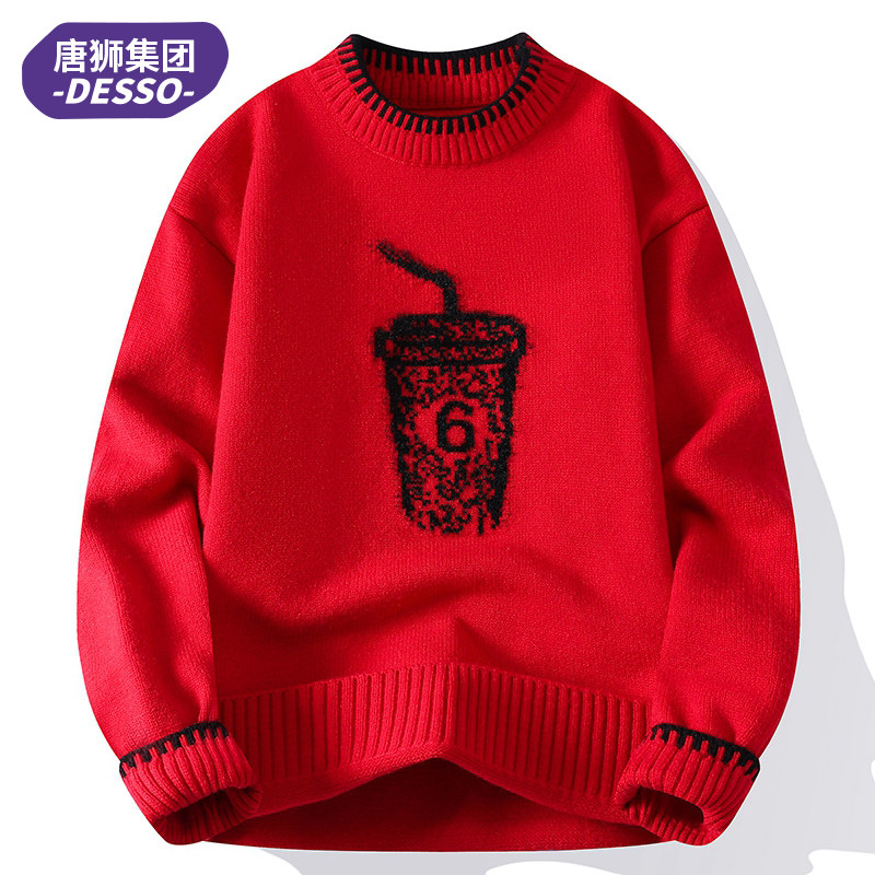 唐狮集团DESSO红毛衣男冬季加厚保暖潮流线衣上衣服打底衫针织衫,男装,针织衫/毛衣,淘宝优惠券,粉丝福利购,淘宝优惠卷