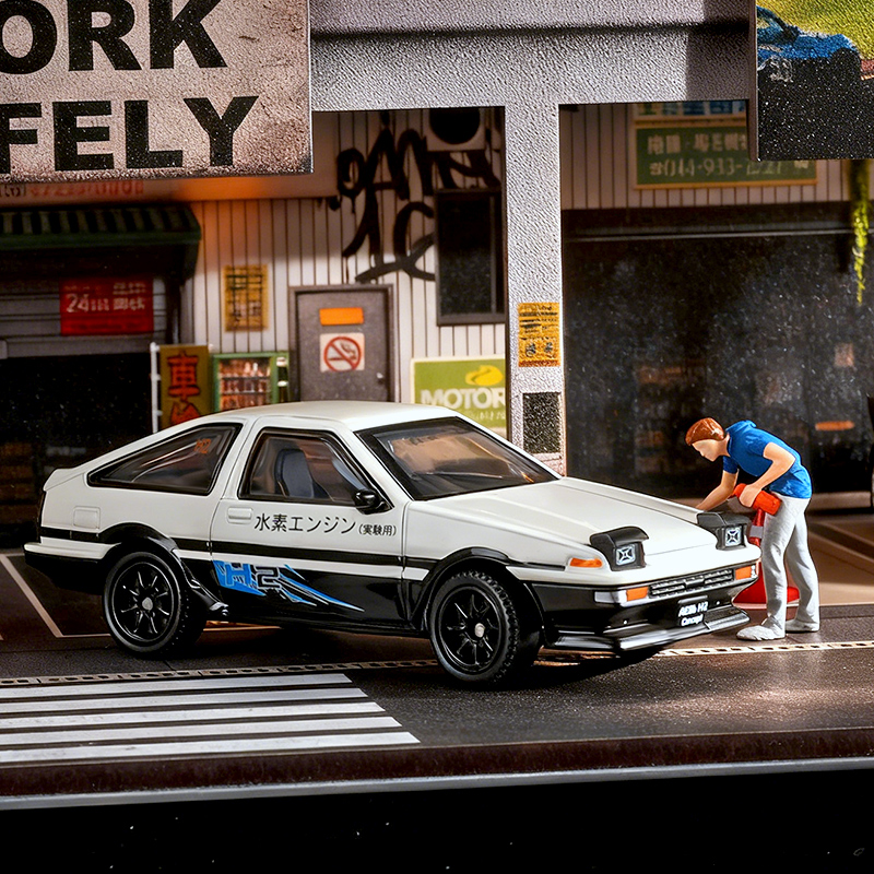 CCA彩珀1:55丰田AE86合金车模小比例汽车模型车模桌面收藏摆件