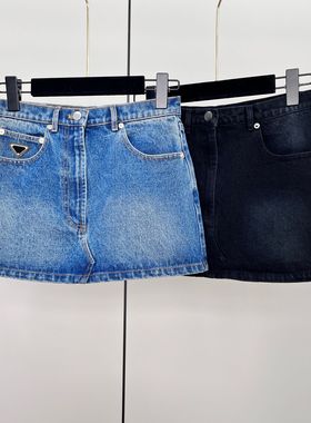 高腰牛仔短裙女2025年夏季新款半裙辣妹修身显瘦a字包臀半身裙子