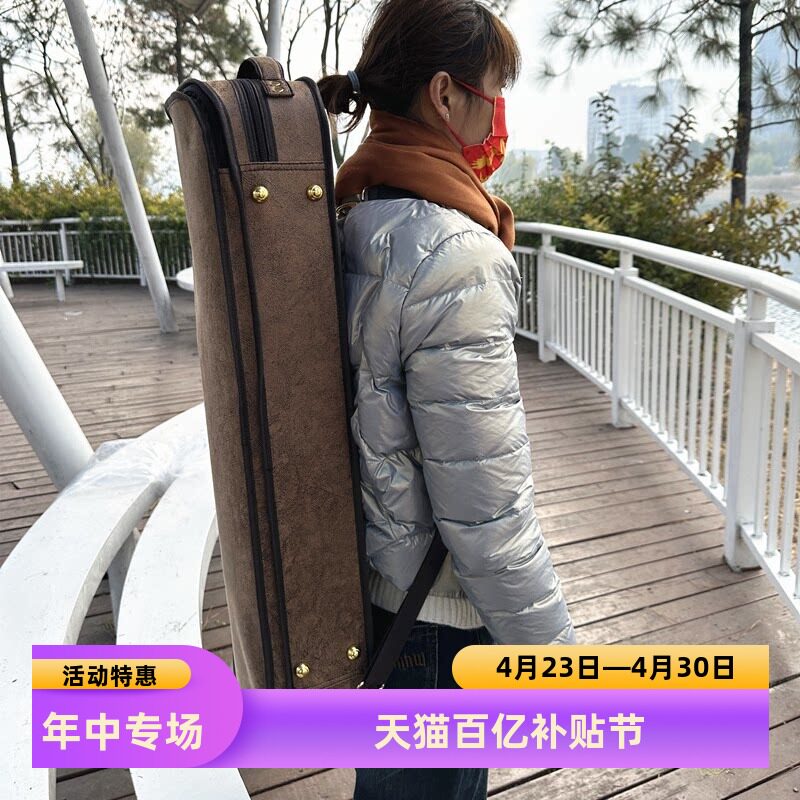 恒温抗压双肩背带双色复古密码锁高档鹿皮绒木质小提琴盒子箱包